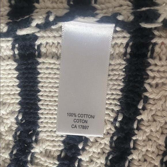 Striped Women's Sweater - Navy and White - Picture 4 of 5